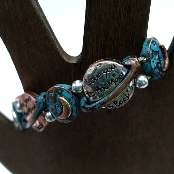 Love You To The Moon & Back Celestial Stretch Disc Bracelet - Picture 11 of 16